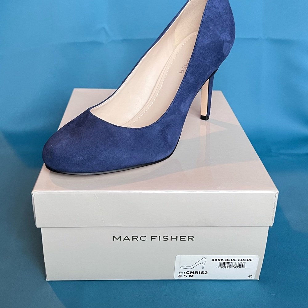 Marc Fisher Blue Suede Heels Classic Stiletto